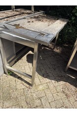 Abtropftisch aus Edelstahl, 150 x 75 x 90 cm (B x T x H), vor Auslieferung gereinigt