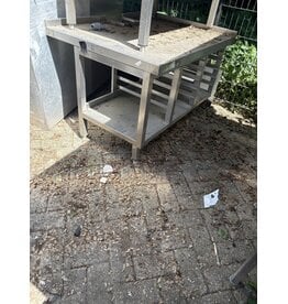 RVS Tafel met Geleiders 112 x 86 x 74cm (B x D x H) Wordt schoongemaakt voor levering