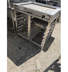 Edelstahlgestell mit Mülleimerhalterung, 76 x 67 x 100 cm (B x T x H), vor Auslieferung gereinigt
