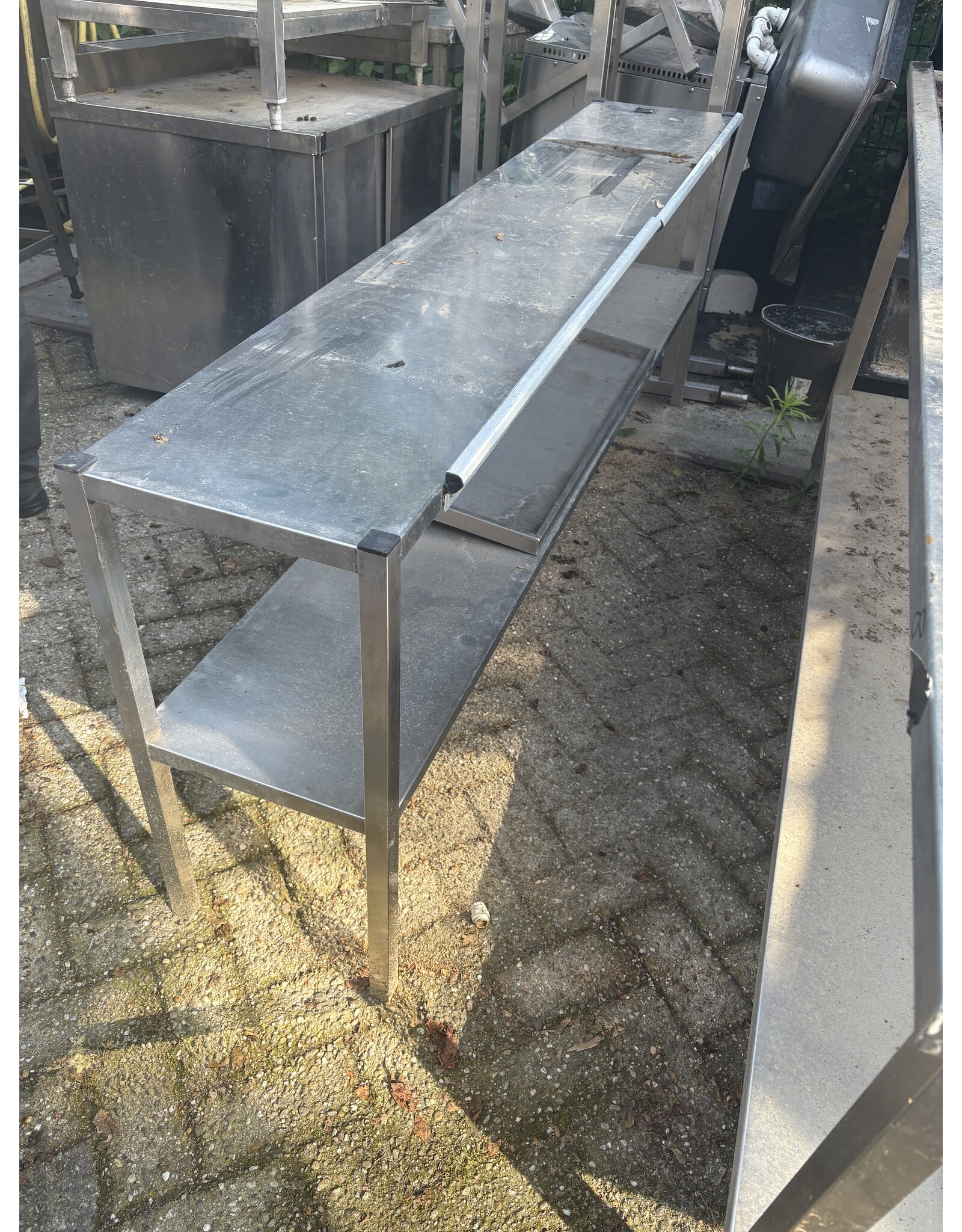 RVS Opzet met Onderschap 201 X 37 X 77CM (B x D x H) Wordt schoongemaakt voor levering