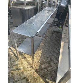 RVS Tafel met Onderschap 201 X 37 X 77CM (B x D x H) Wordt schoongemaakt voor levering