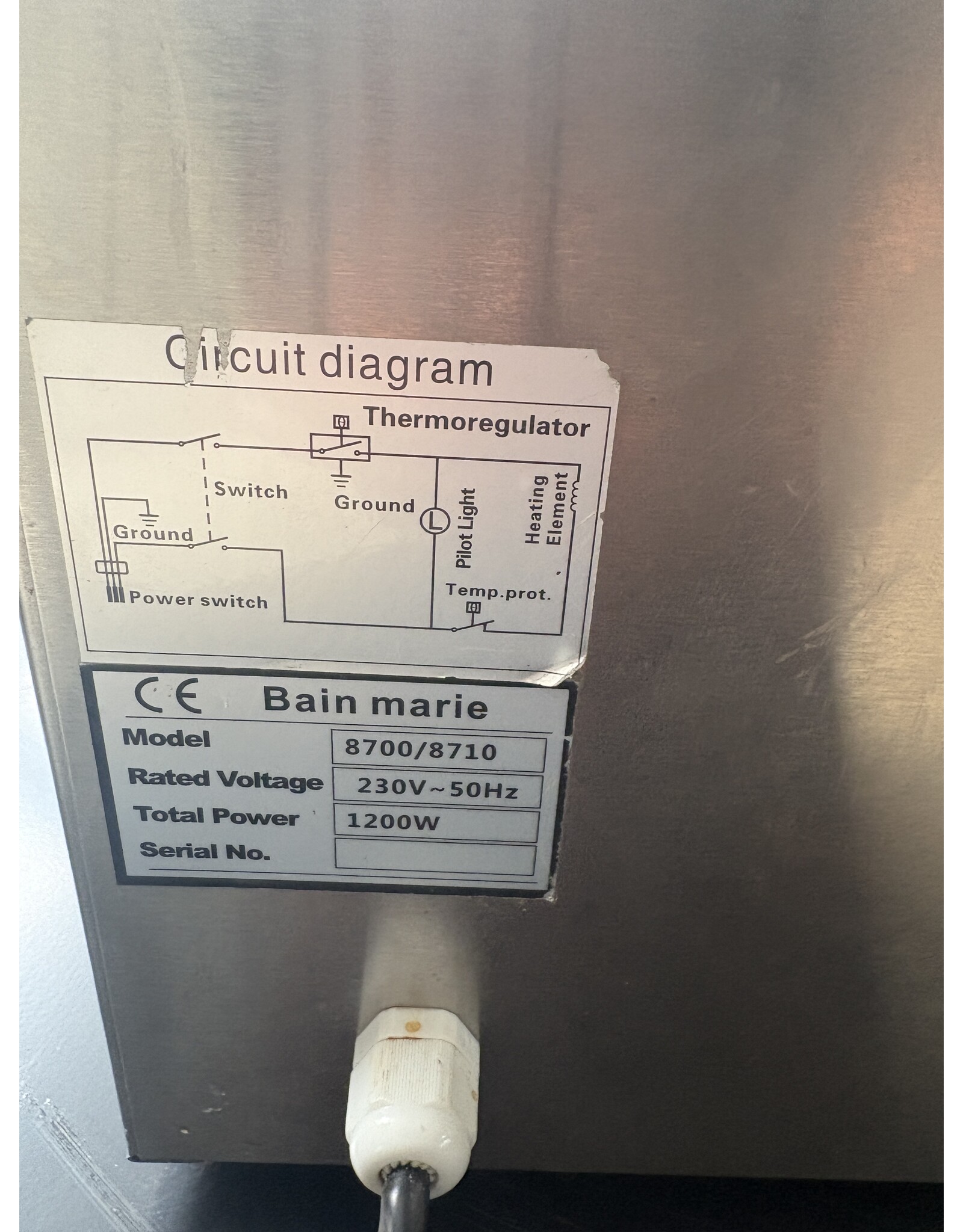 Bain Marie Bain-marie Warmhoudbak met Aftapkraan Let op: Zonder binnenbak