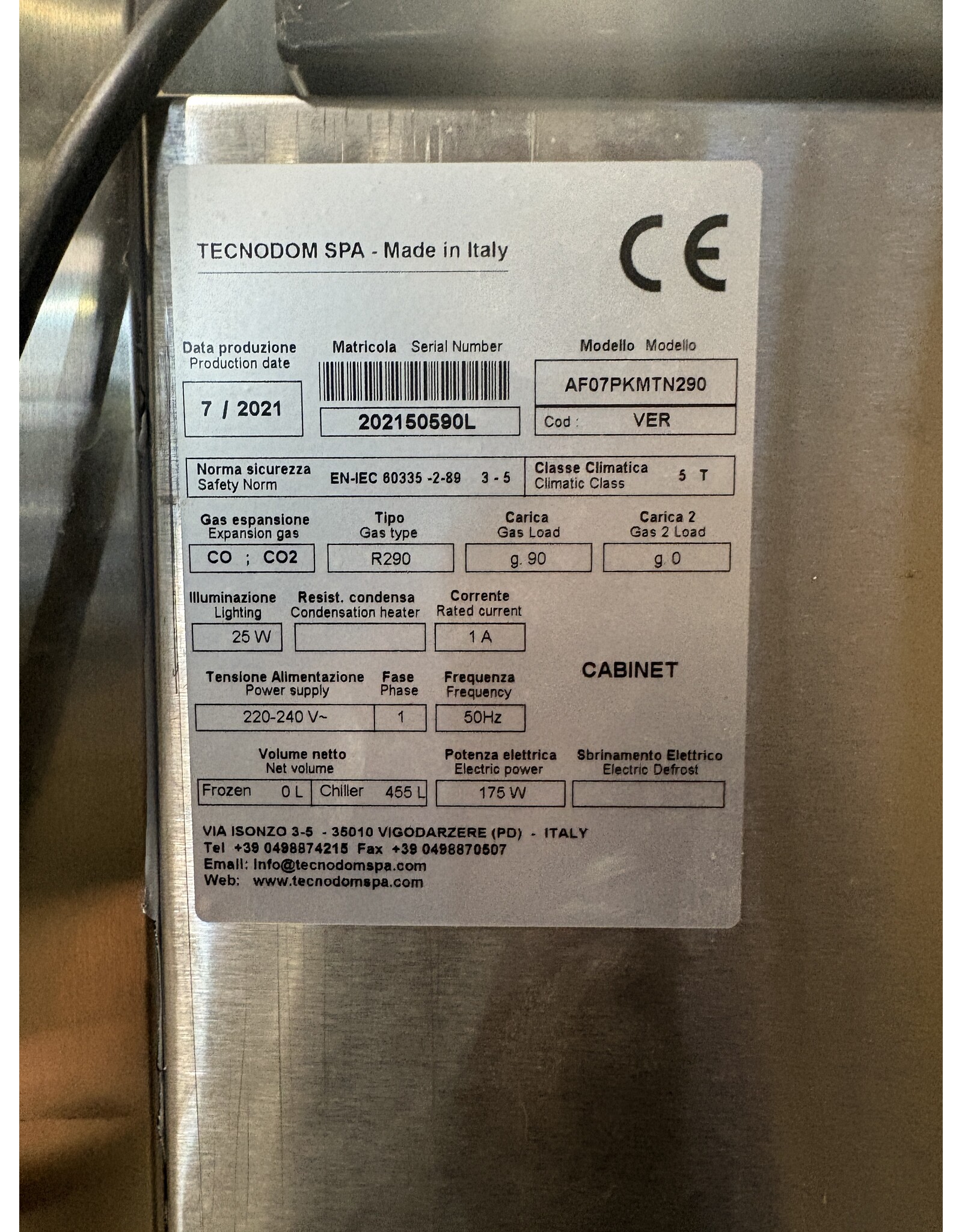 Tecnodom Tecnodom AF07PKMTN290 Koelkast