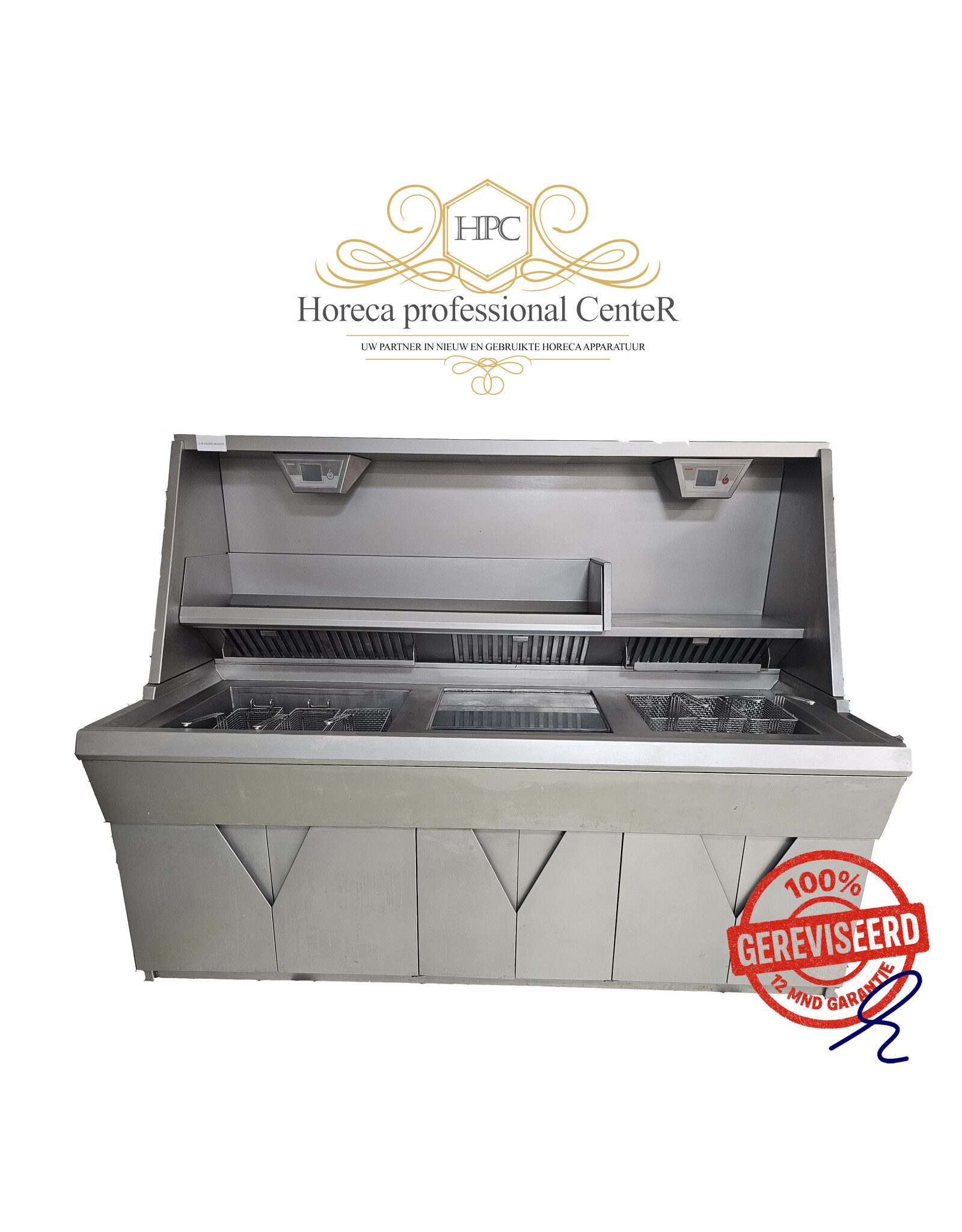 Hegro Hoogrendement 2 pans bakwand friteuse met bakplaat