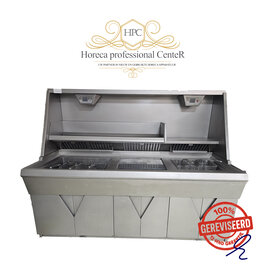 Hegro Hoogrendement 2 pans bakwand friteuse met bakplaat