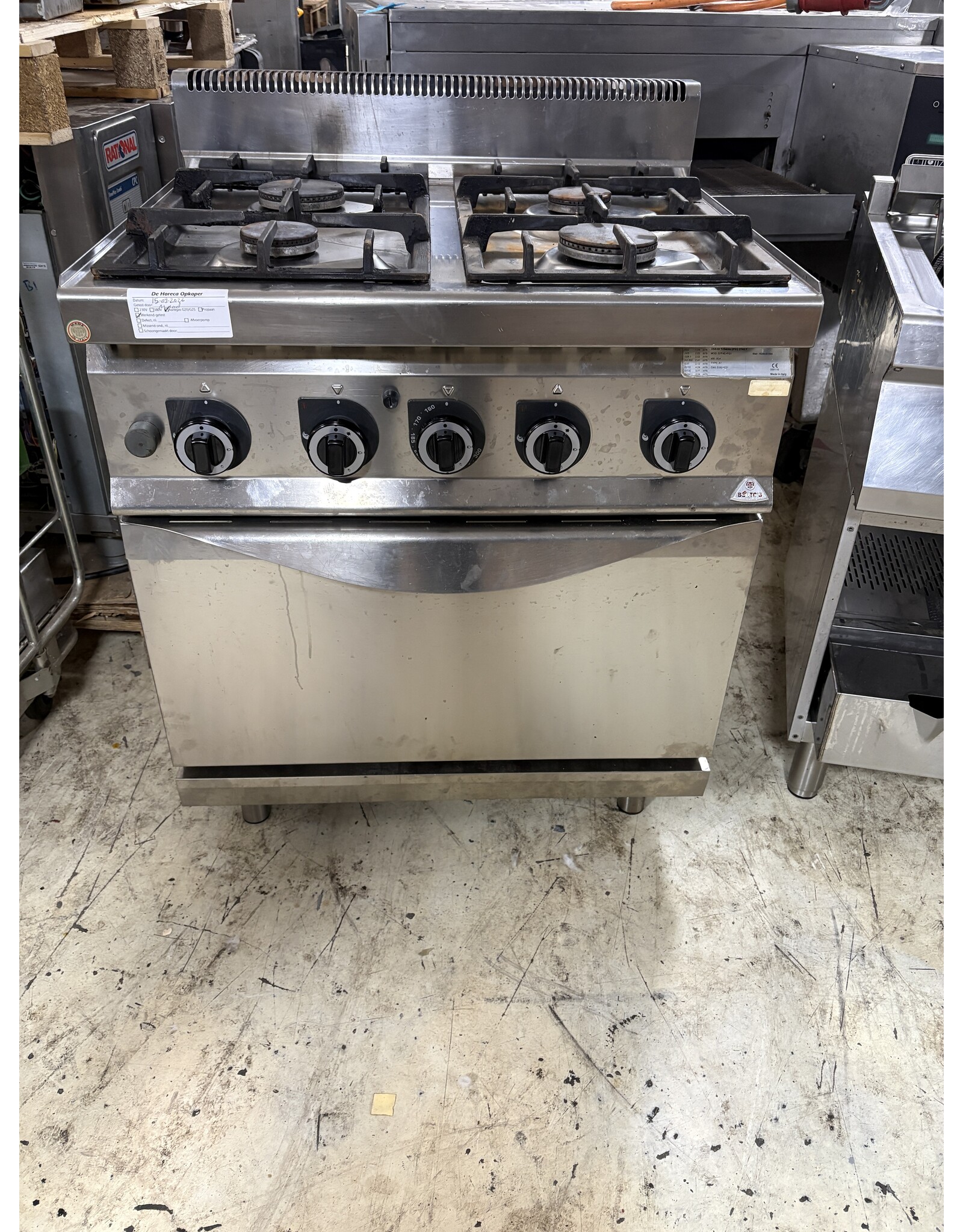 Bertos Berto's G7F4E+FG1 Gasfornuis met Oven