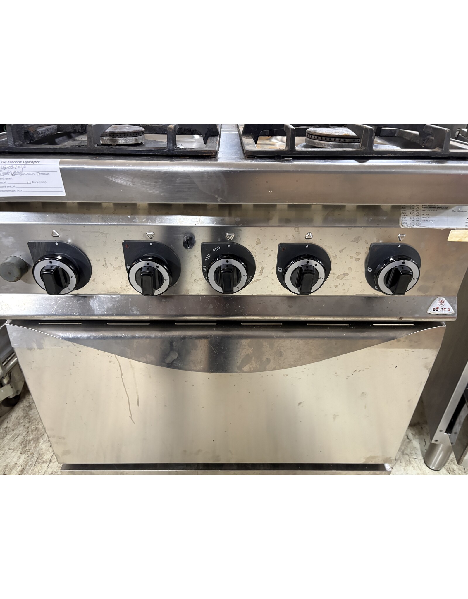 Bertos Berto's G7F4E+FG1 Gasfornuis met Oven