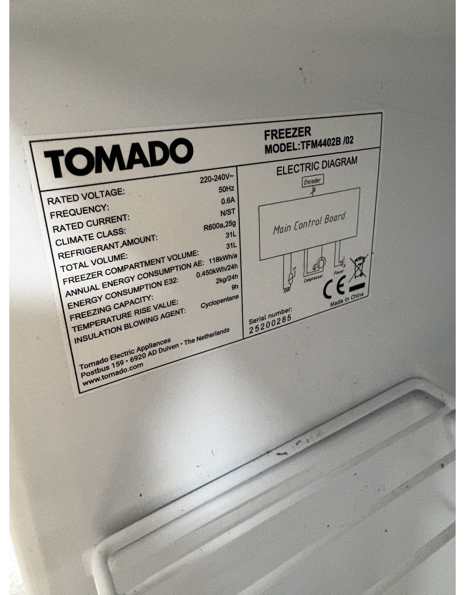 Tomado Tomado TFM4402B Mini-Gefrierschrank