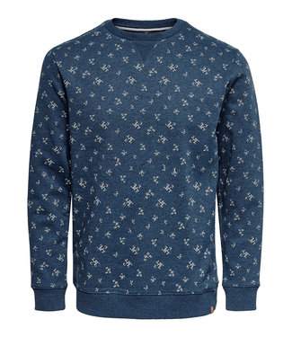 Only & Sons onstabor AOP Crewneck Insignia Blue