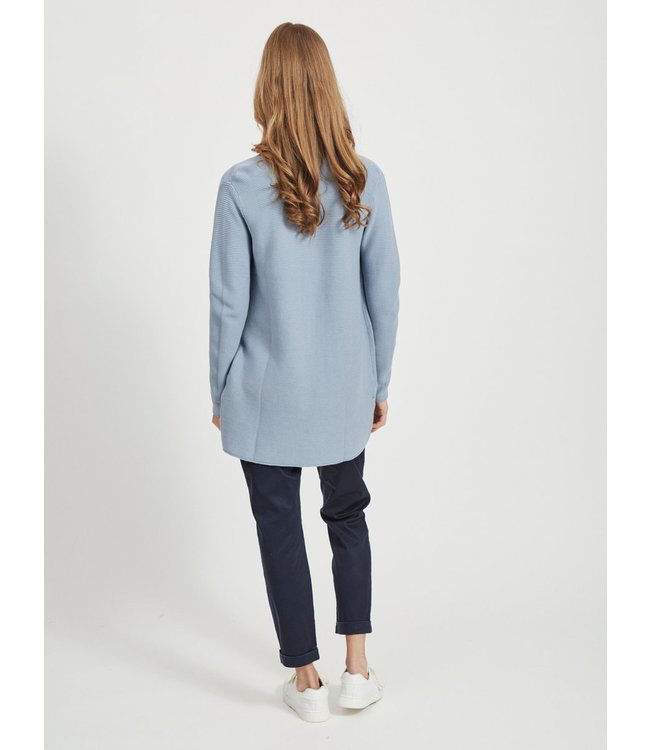 VILA VILALAINE KNIT L/S LONG CARDIGAN ASHLEY BLUE