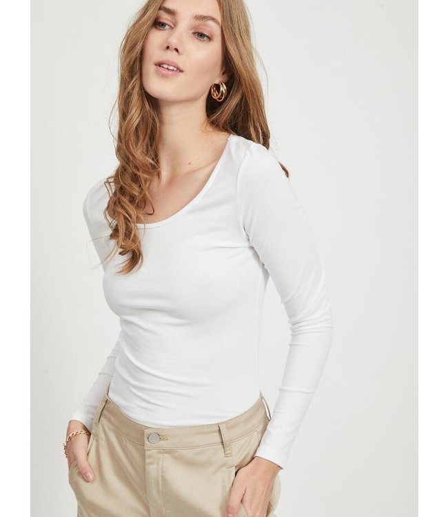 VILA Viofficiel New L/S Top Noos Optical Snow