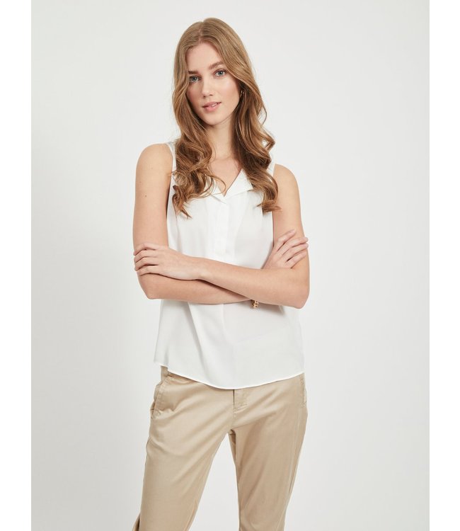 VILA VILUCY S/L TOP - NOOS SNOW WHITE