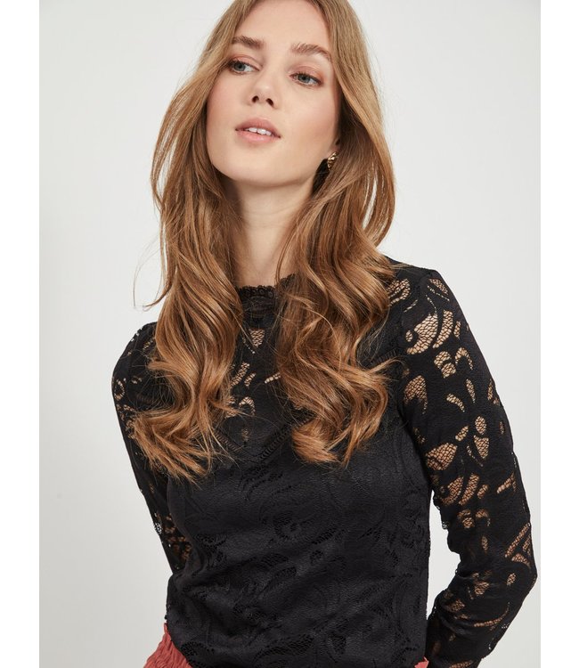 VILA Vistasia Lace top Black