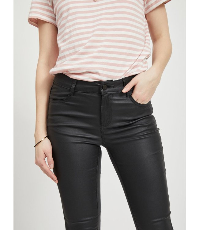 VILA Vicommit Coated RWSS New Pant-Noos Black