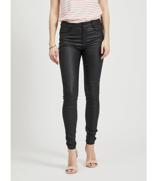 VILA Vicommit Coated RWSS New Pant-Noos Black