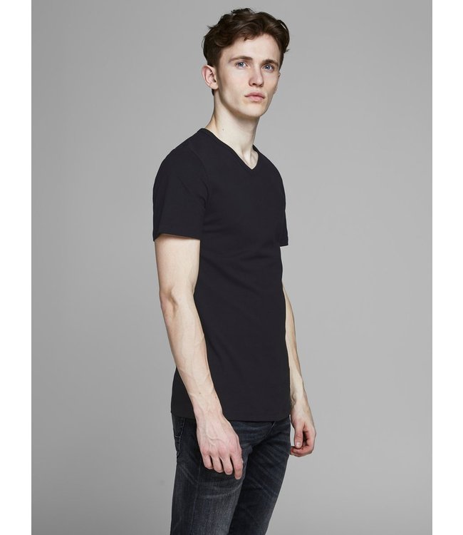 Jack & Jones JacBasic 2 PACK V-Neck Tee Black S
