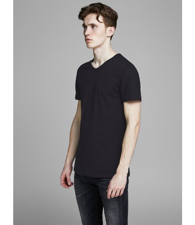 Jack & Jones JacBasic 2 PACK V-Neck Tee Black L