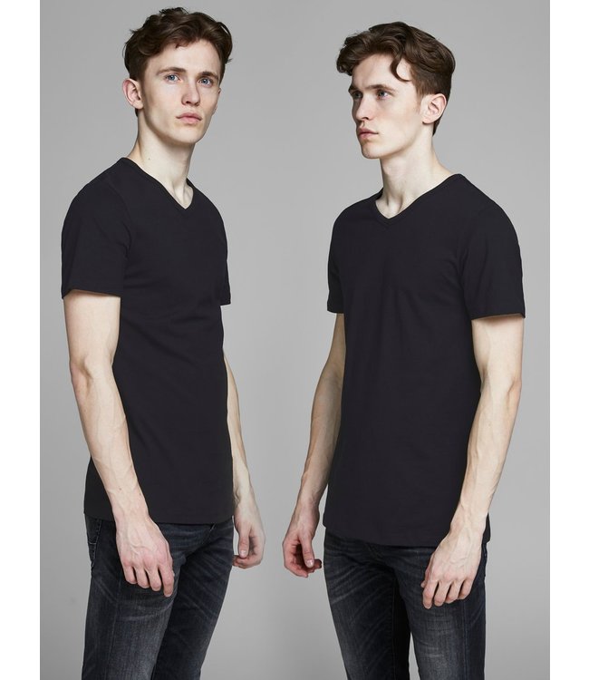 Jack & Jones JacBasic 2 PACK V-Neck Tee Black XXL
