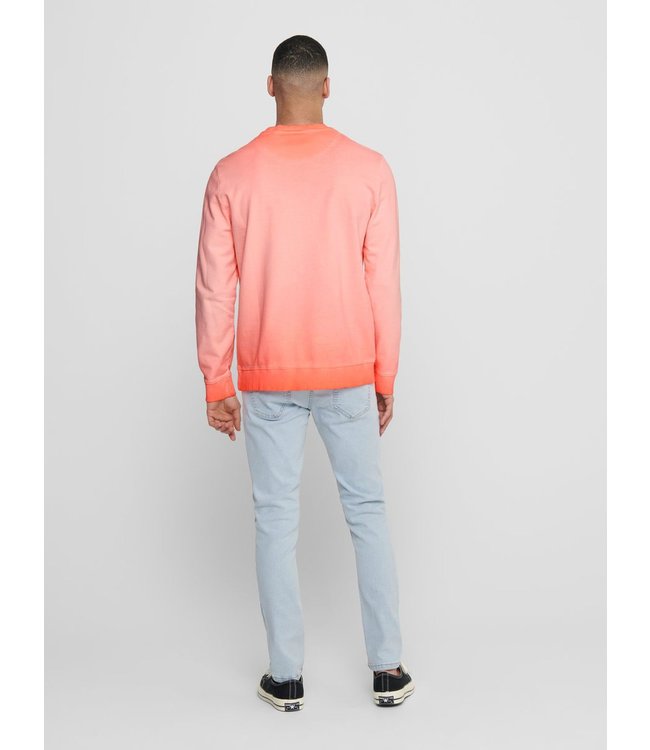 Only & Sons onsSURREY NEON CREW NECK SWEAT SHOCKING ORANGE