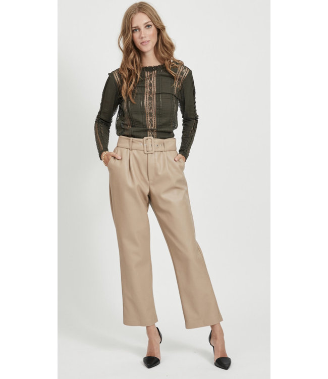 VILA VIOPSA L/S LACE TOP/DES FOREST NIGHT