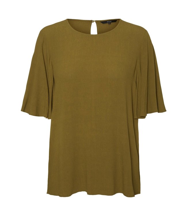 VERO MODA CURVE VMESTHER 2/4 TOP GA VO CURVE Fir Green