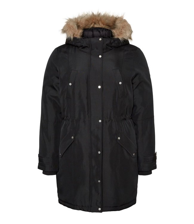 VERO MODA CURVE VMTROK AW20 3/4 PARKA CURVE BLACK