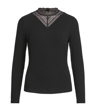 VILA VISOLITTA RIB LACE L/S TOP/SU