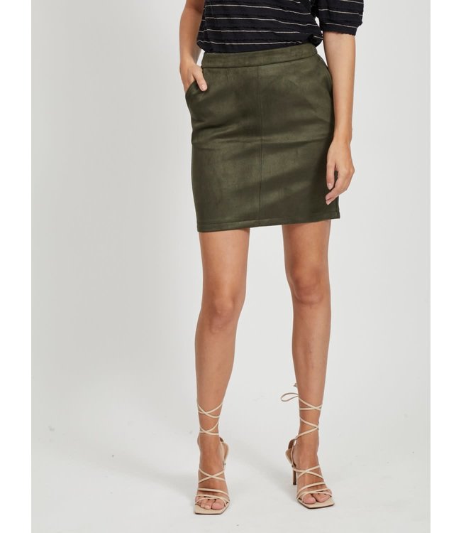VILA VIFADDY RW SKIRT FOREST GREEN