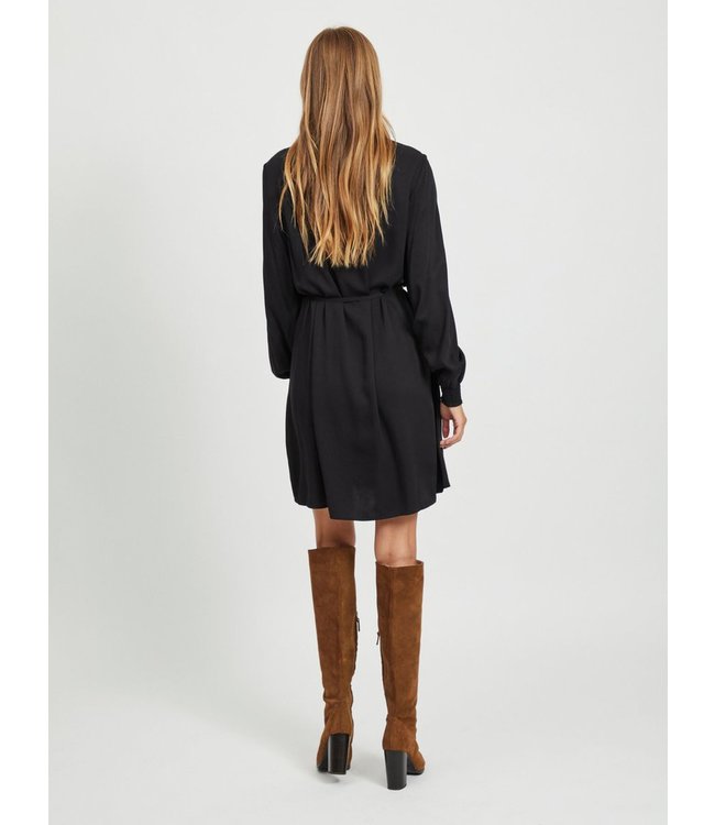 VILA VIVANIA SMOCK L/S DRESS/SU BLACK