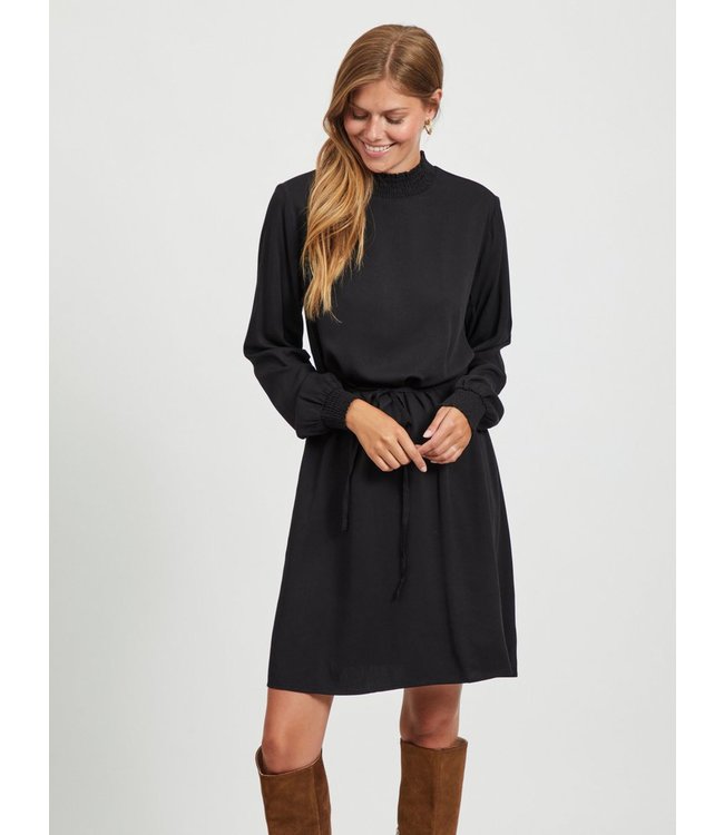 VILA VIVANIA SMOCK L/S DRESS/SU BLACK