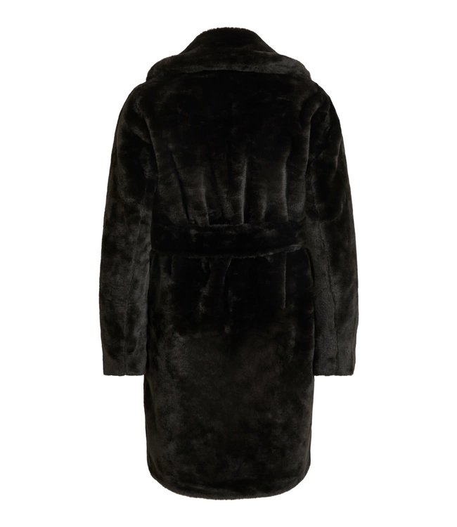 VILA VIBODA NEW FAUX FUR COAT/PB/SU BLACK