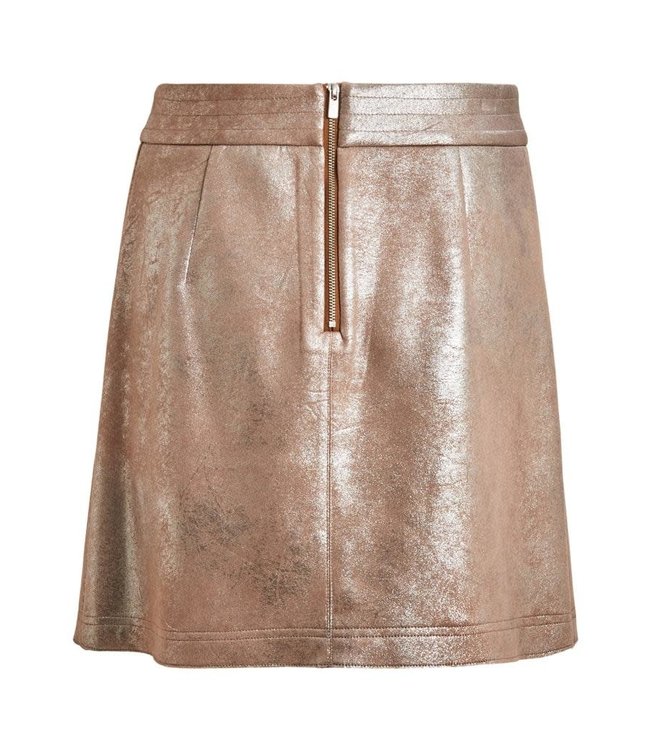 VILA VIMALLIES HW SHORT FOIL SKIRT Toffee/WARM SILVER