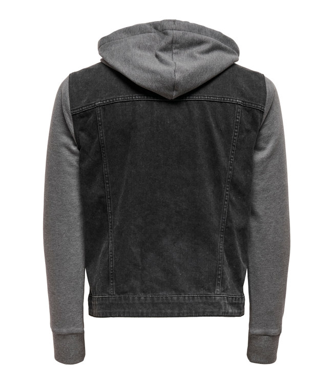 Only & Sons ONSCOIN HOOD TRUCKER BLACK PK 8575