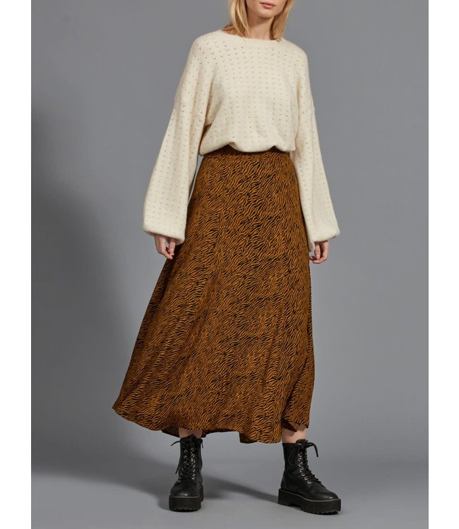 VILA VISANULLA MIDI SKIRT BLACK ZEBRA