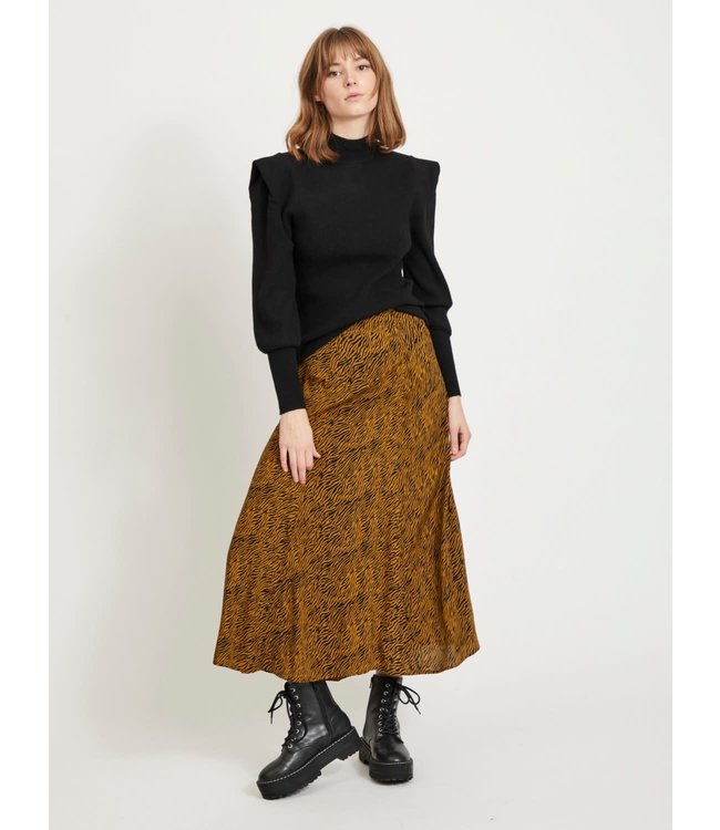 VILA VISANULLA MIDI SKIRT BLACK ZEBRA