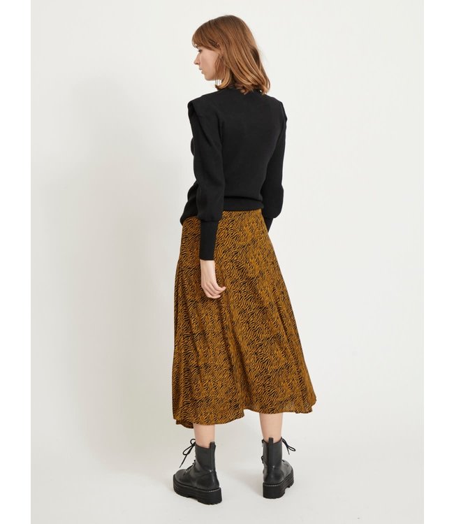 VILA VISANULLA MIDI SKIRT BLACK ZEBRA