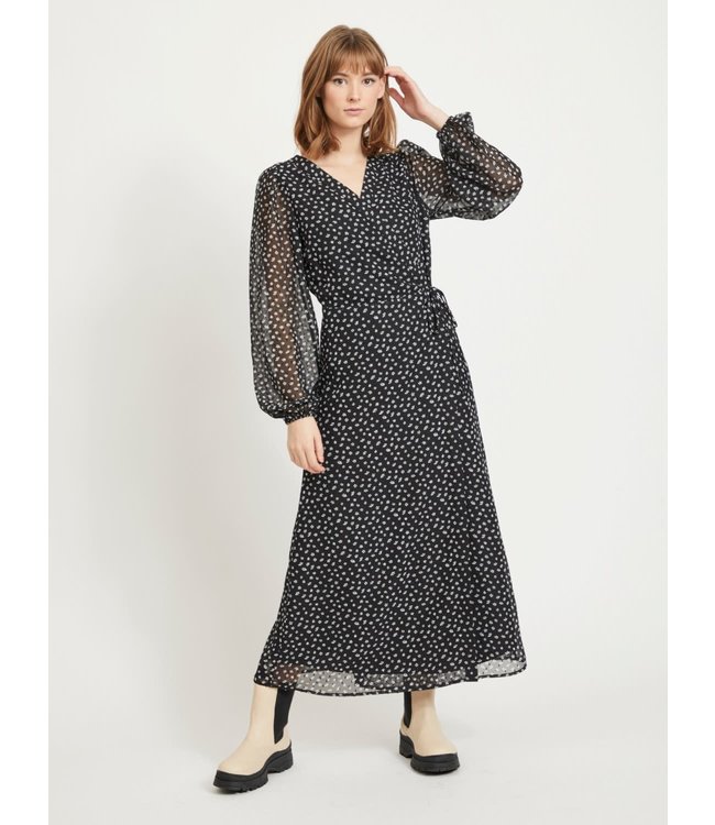 VILA VICELIMA L/S WRAP ANCLE DRESS/SU