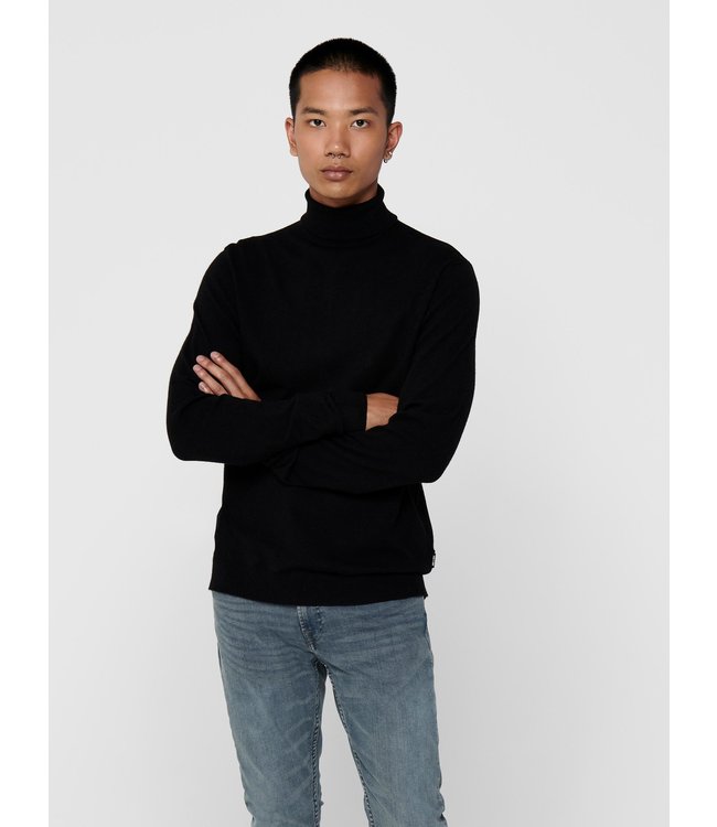 Only & Sons Onsmikkel 12 High Neck Knit Black