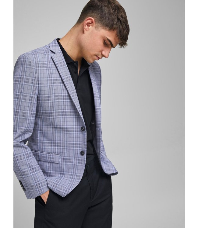 Jack & Jones JPRSOLARIS SPRING CHECK BLAZER B-12 GREY MELANGE