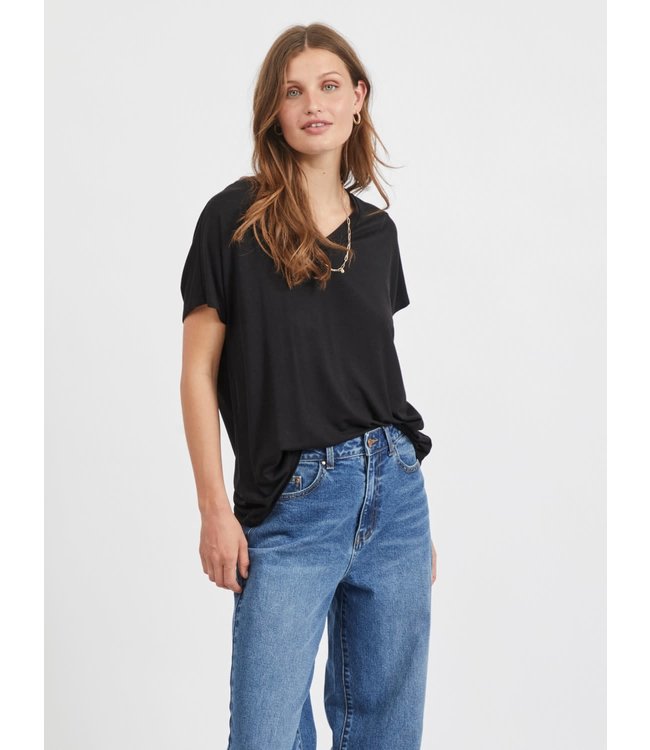 VILA VIBELIS V-NECK S/S TOP/SU