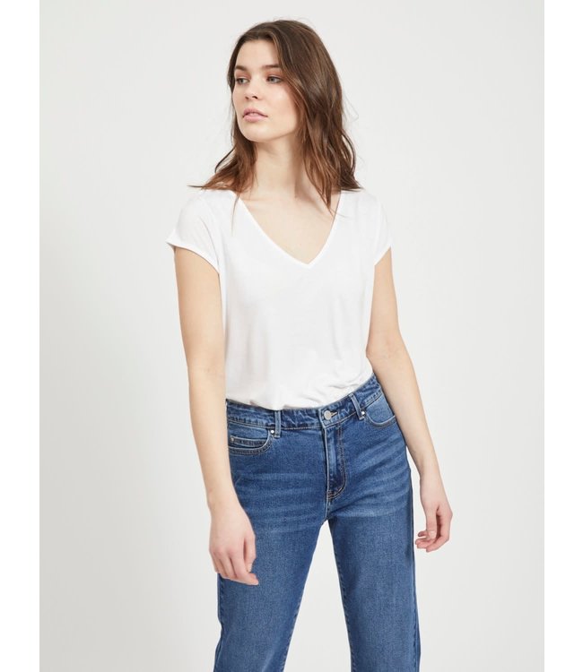 VILA VITRESSY DETAIL V-NECK S/S TOP/SU