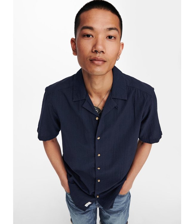 Only & Sons ONSSTEVE LIFE SS SEERSUCKER REG SHIRT