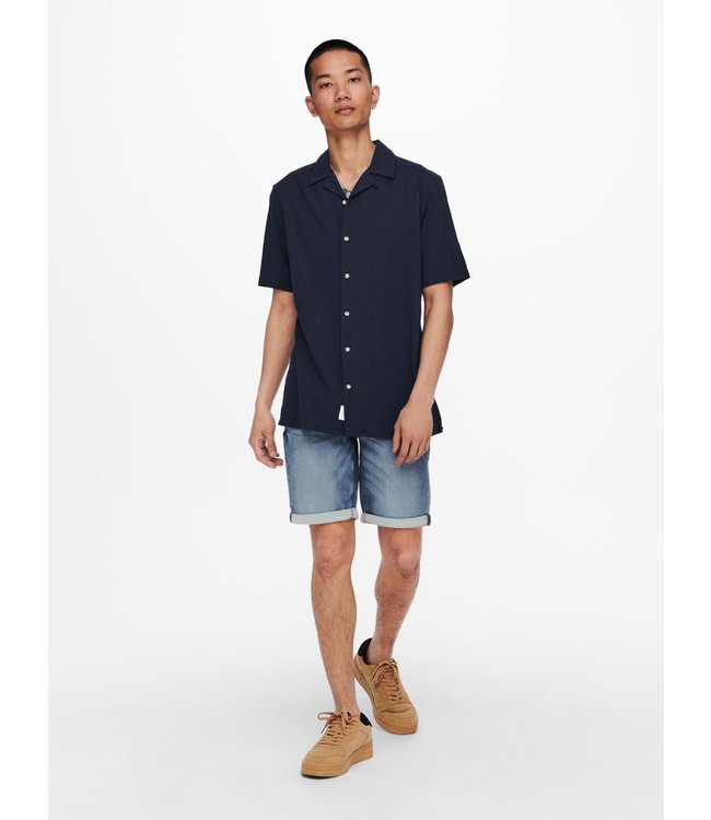 Only & Sons ONSSTEVE LIFE SS SEERSUCKER REG SHIRT