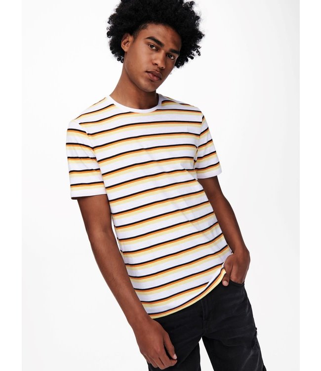 Only & Sons ONSTOMAS LIFE STRIPE SLIM SS NF 9656