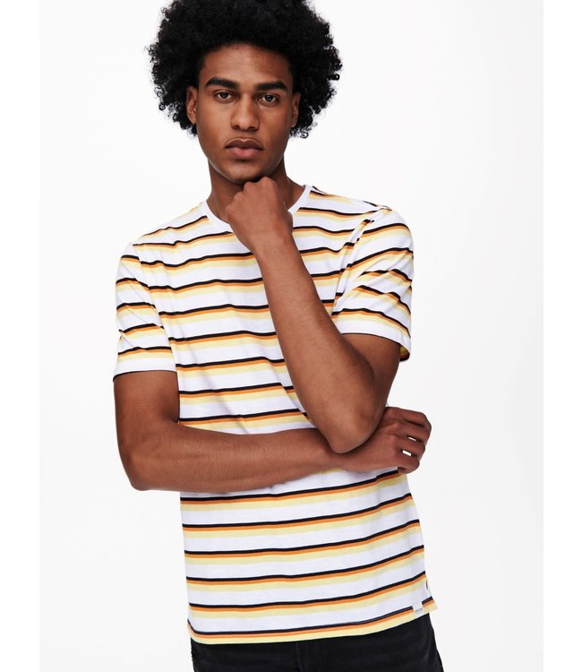 Only & Sons ONSTOMAS LIFE STRIPE SLIM SS NF 9656