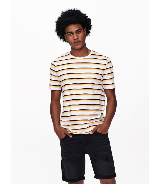Only & Sons ONSTOMAS LIFE STRIPE SLIM SS NF 9656