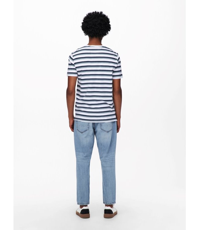 Only & Sons ONSTOMAS LIFE STRIPE SLIM SS NF 9656