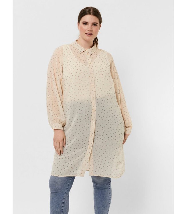 VERO MODA CURVE VMSANGRI LS MIDI SHIRT DRESS - K CURVE