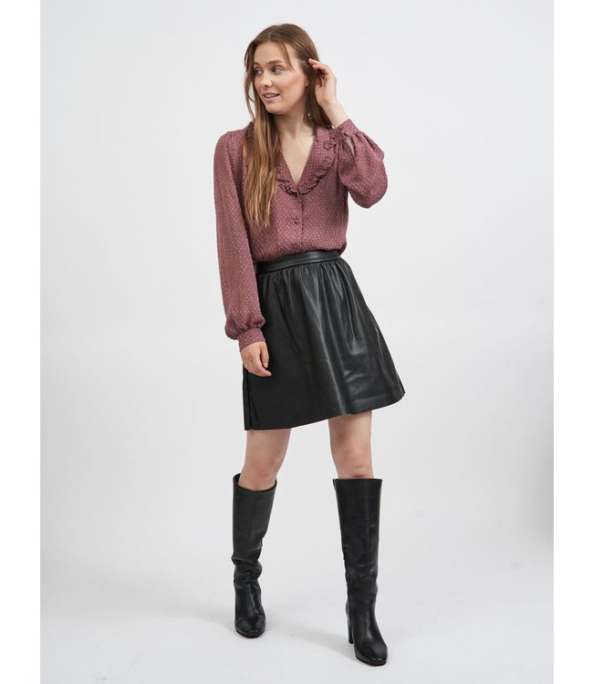 VILA VIPEN COATED RW SKATER SKIRT