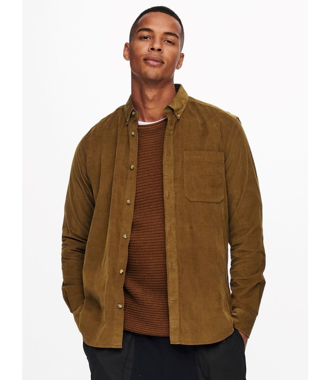 Only & Sons ONSNIGEL LIFE LS ORGANIC REG CORD SHIRT